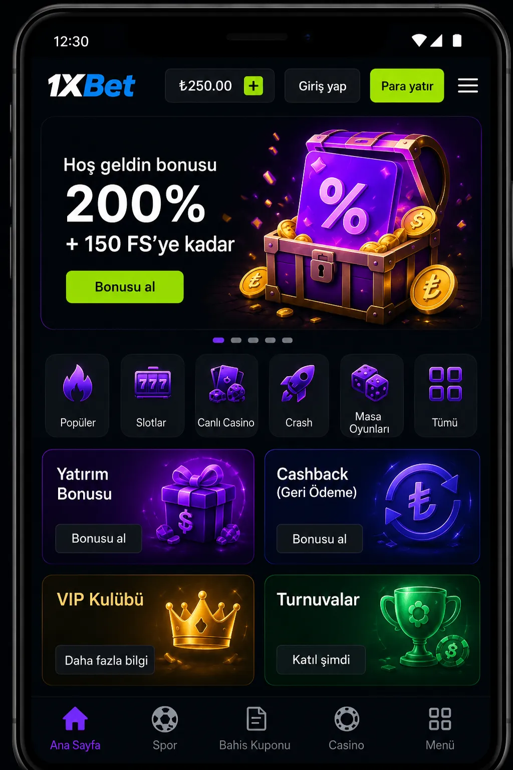 1xBet app download APK Android kurulum