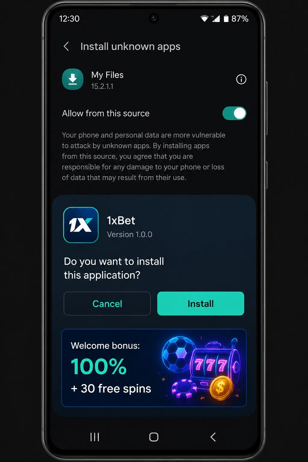 1xBet app download APK: installing on Android step by step