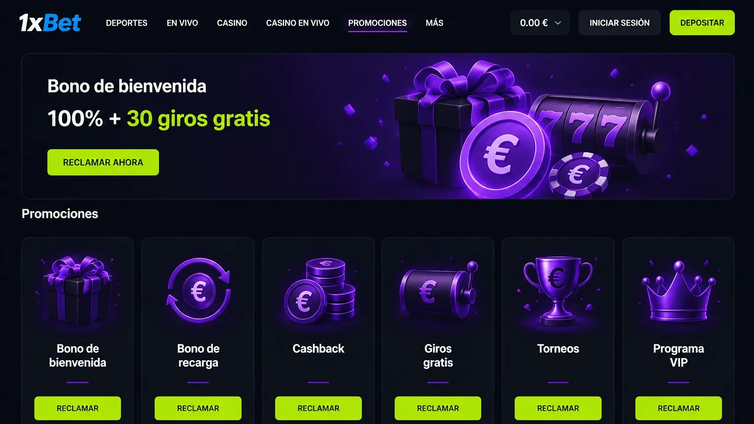 Bono de bienvenida y promociones en 1xBet España